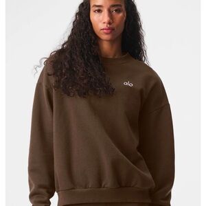 Alo Accolade Crewneck Pullover in Espresso